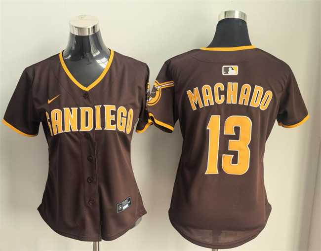 Women%27s San Diego Padres #13 Manny Machado Brown Limited Stitched Jersey